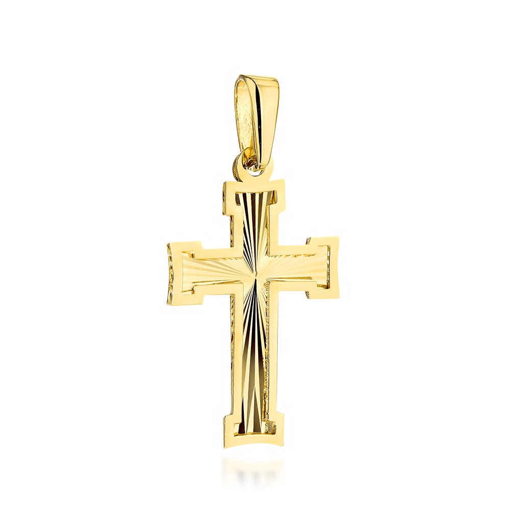 Cruciuliță Aur 14K Diamentată în Montură Simplă