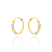 Cercei Aur 14K Creole Mici cu Zirconii