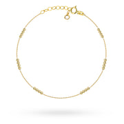 Brățară de Glezna Aur 14K cu Bile Diamantate