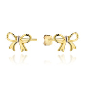 Cercei Aur 14K Cocarde pe Tijă - Eleganță Subtilă