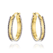 Cercei Aur 14K Rotunzi Bicolori - Eleganță Sculptată
