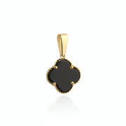 Pandantiv Aur 14K Trifoi Negru - Eleganță și Noroc