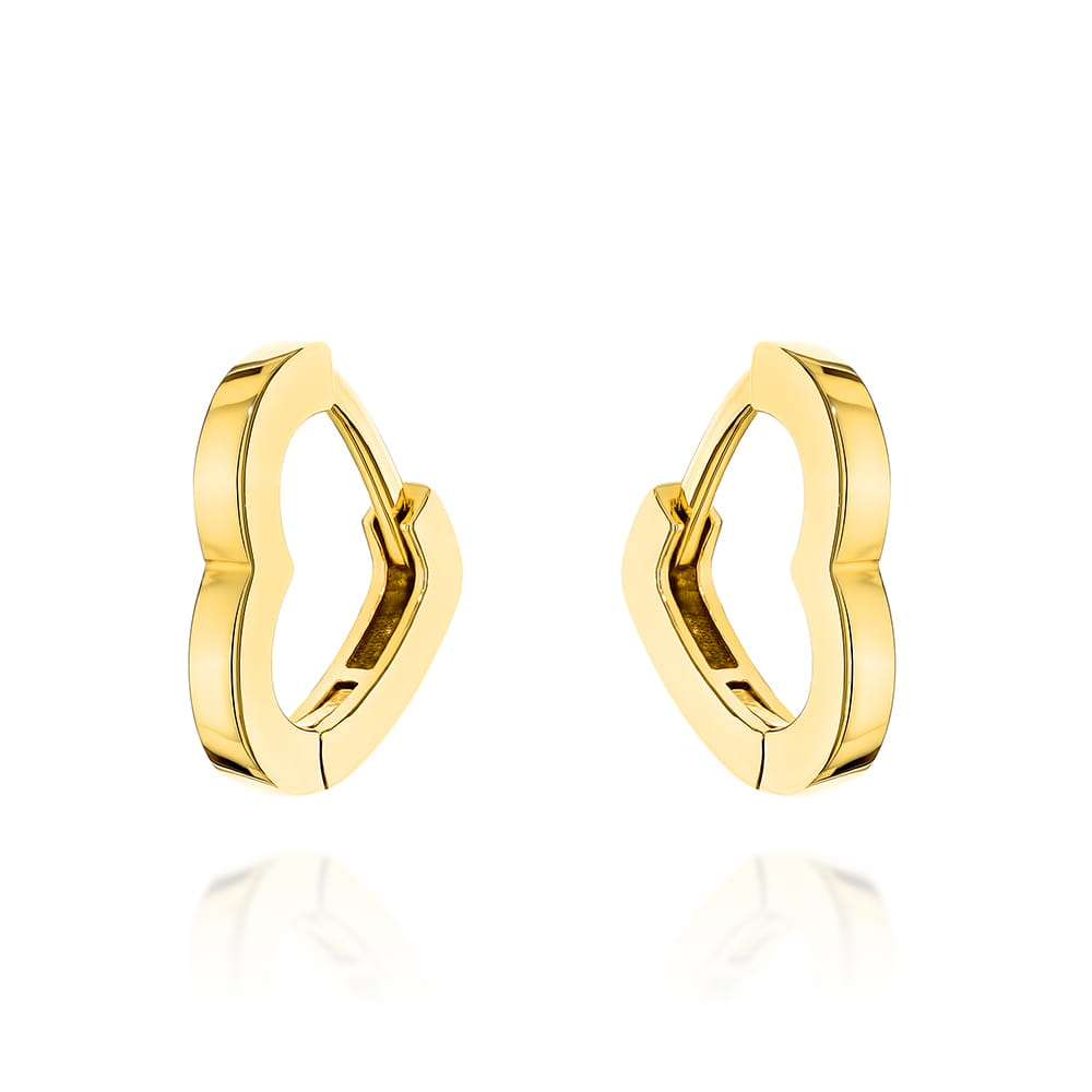 Cercei Aur 14K Contur Inimă - Eleganță Pură