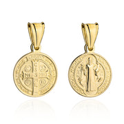 Medalion Aur 14K Sfântul Benedict - Design Elegant