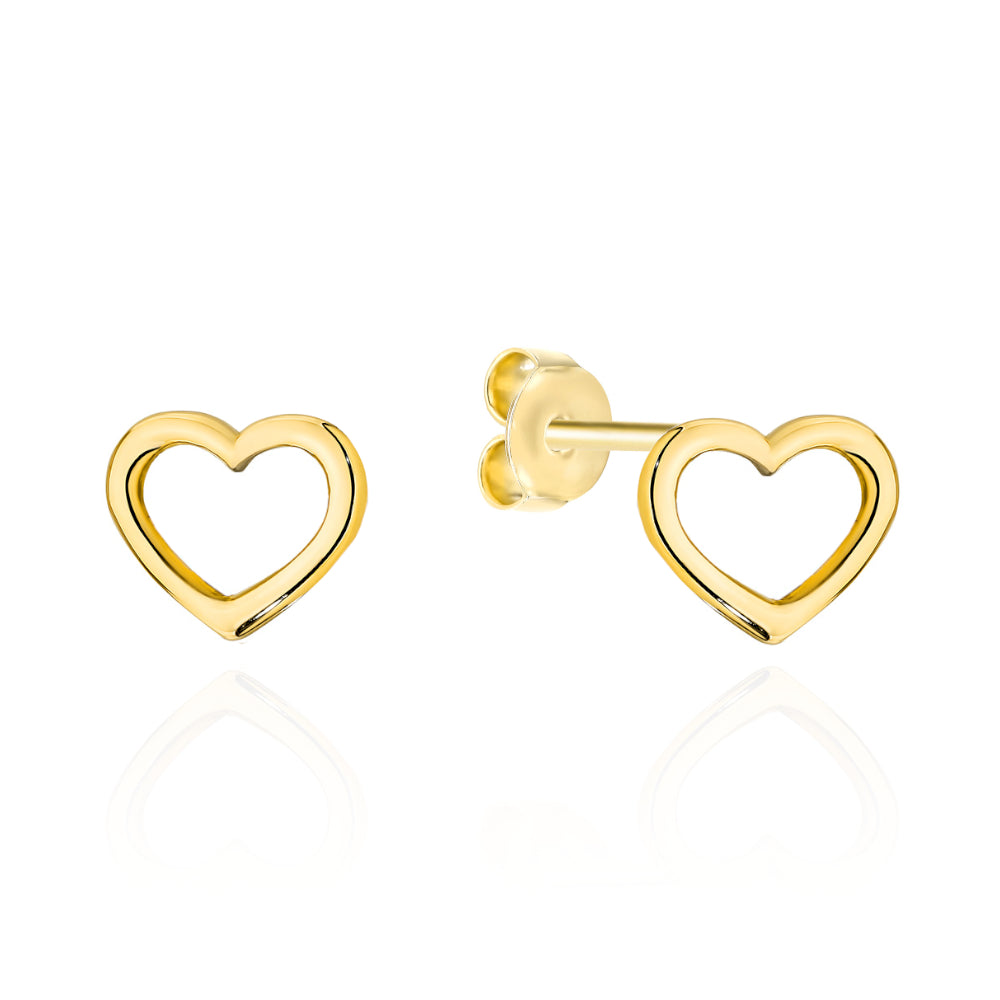 Cercei Aur 14K Contur Delicat de Inimă - Eleganță Pură