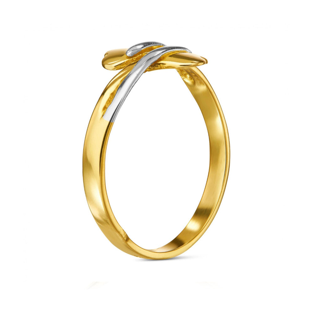 Inel Aur 8K Două Inimi - Eleganță Simplă
