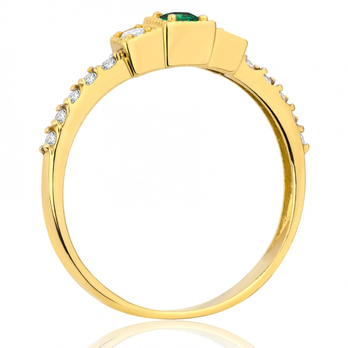 Inel Aur 8K cu Zirconiu Verde – Eleganță Atemporală