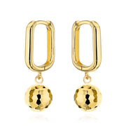 Cercei Aur 14K Rotunzi, Suspendati cu Biluțe - Eleganță Atemporală