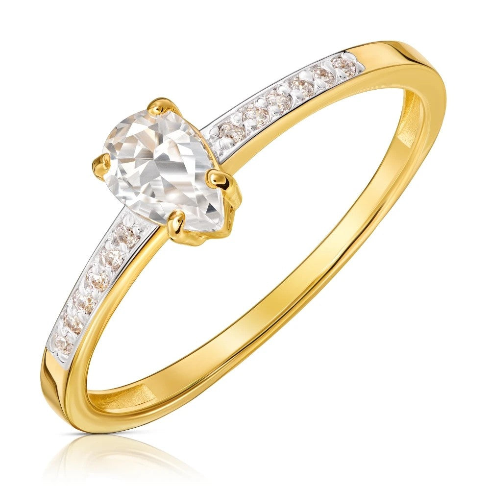 Inel de Logodnă Delicat Aur 8K cu Zirconiu