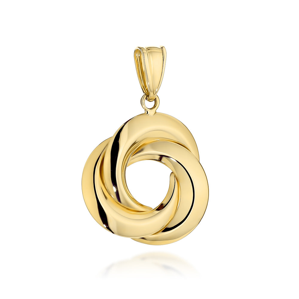 Pandantiv Aur 14K Împletit Rotund – Eleganță Atemporală