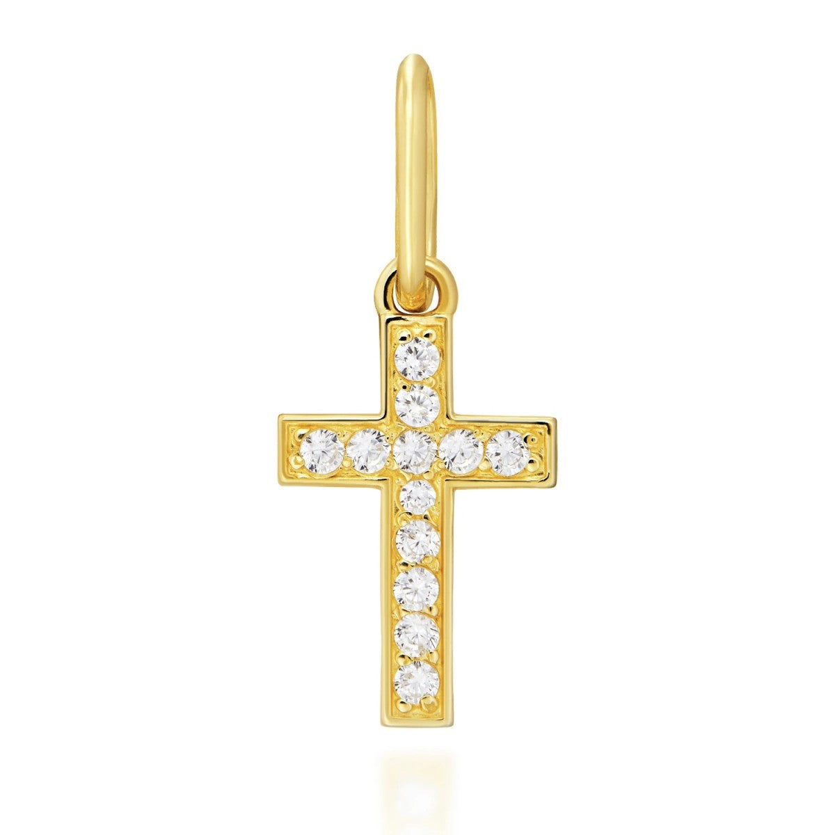 Pandantiv Cruciuliță Aur 8K cu Zirconiu - Eleganță Divină