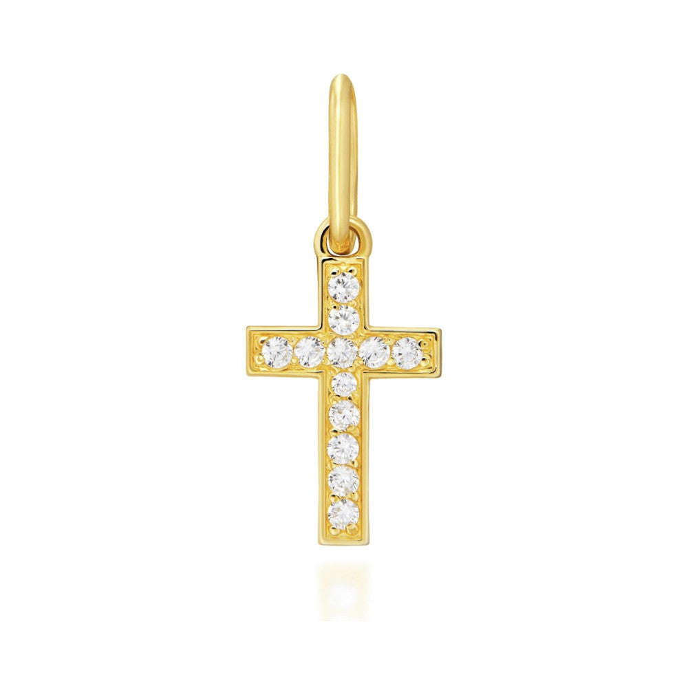 Pandantiv Cruciuliță Aur 8K cu Zirconiu - Eleganță Divină