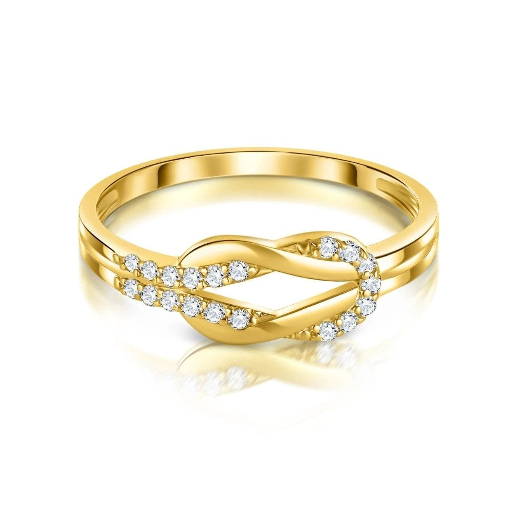 Inel Aur 8K cu Zirconii - Design Modern