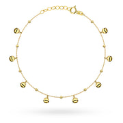 Brățară Aur 14K cu Bile Netede – Eleganță Rotundă