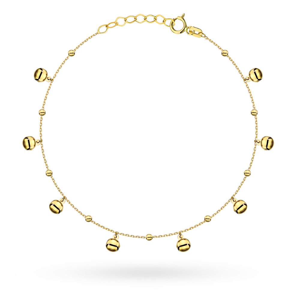 Brățară Aur 14K cu Bile Netede – Eleganță Rotundă