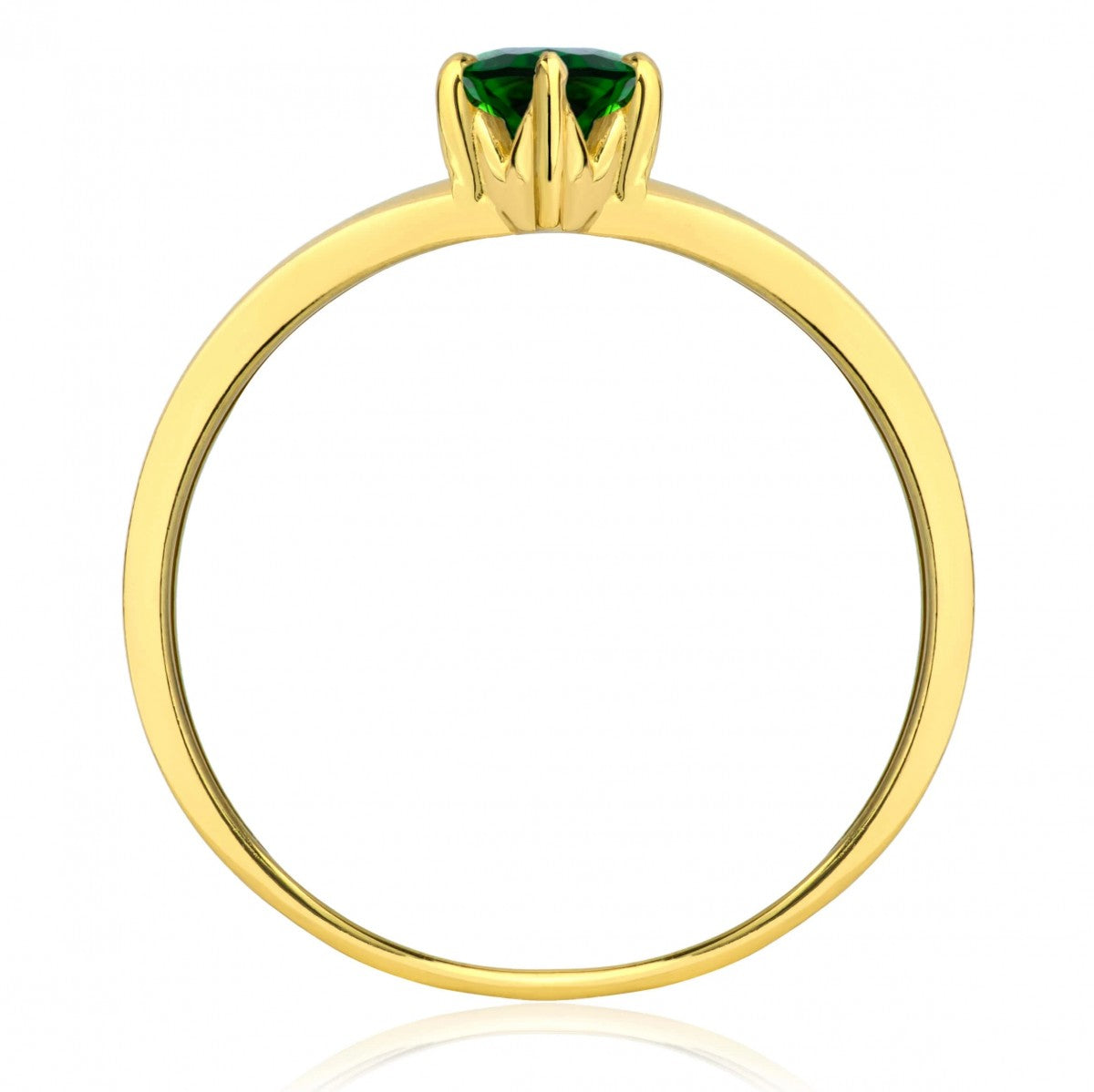 Inel Aur 8K cu Piatră Ovală Verde - Eleganță Atemporală