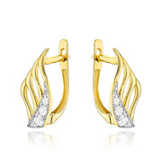 Cercei Aur 14K Aripi Delicate cu Zirconiu