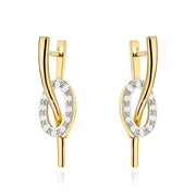 Cercei Aur 14K Val și Oval cu Zirconii