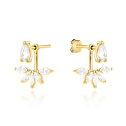 Cercei Aur 14K Listă Cu Zirconiu – Eleganță Naturală