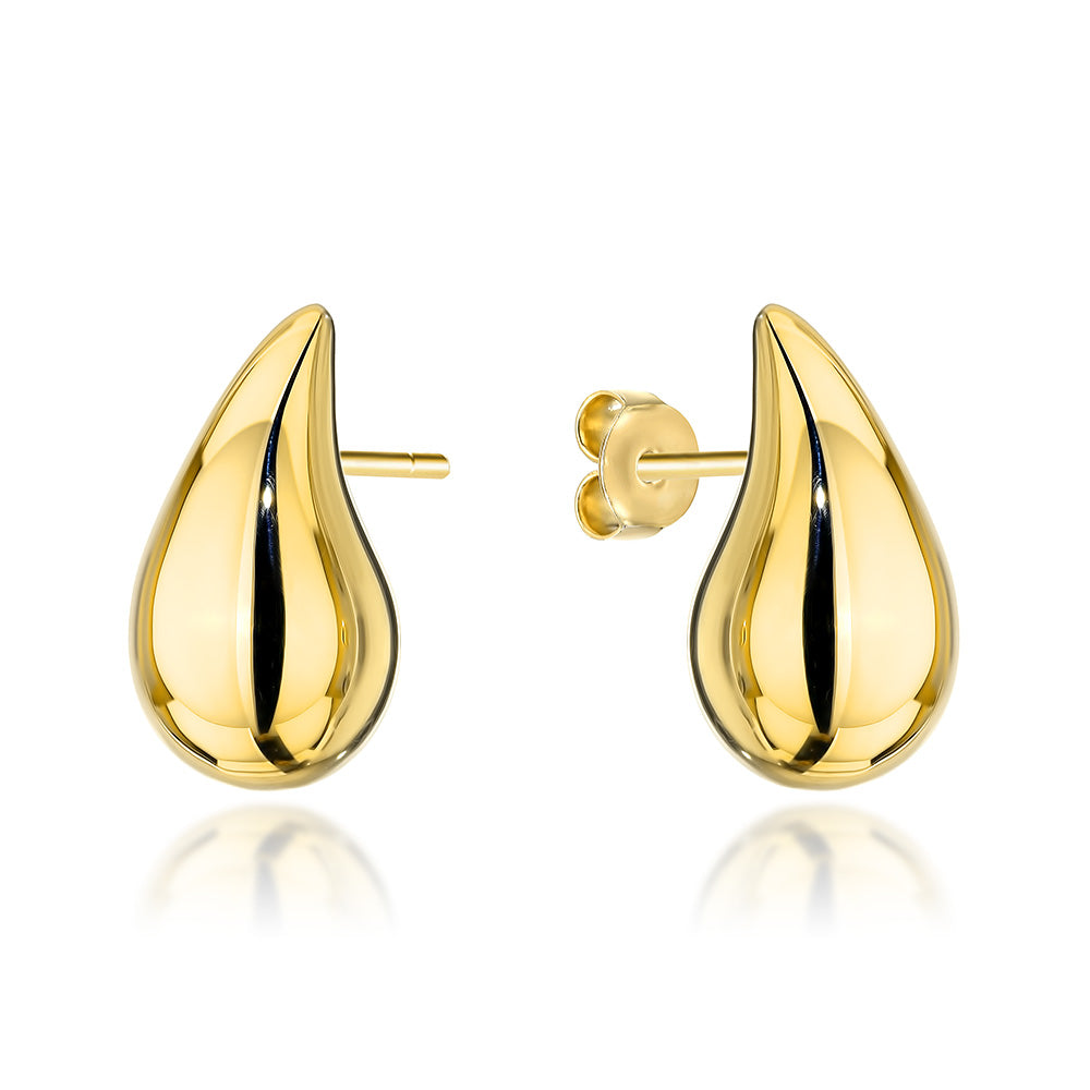 Cercei Aur 14K Picături Netede - Eleganță Atemporală