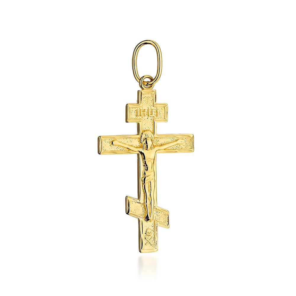 Cruciuliță Ortodoxă Aur 14K cu Chipul lui Iisus - Eleganță Divină