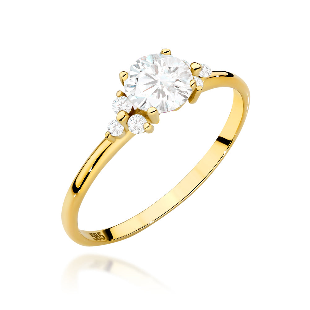 Inel Aur 14K cu Zirconiu Central - Eleganță Scânteietoare