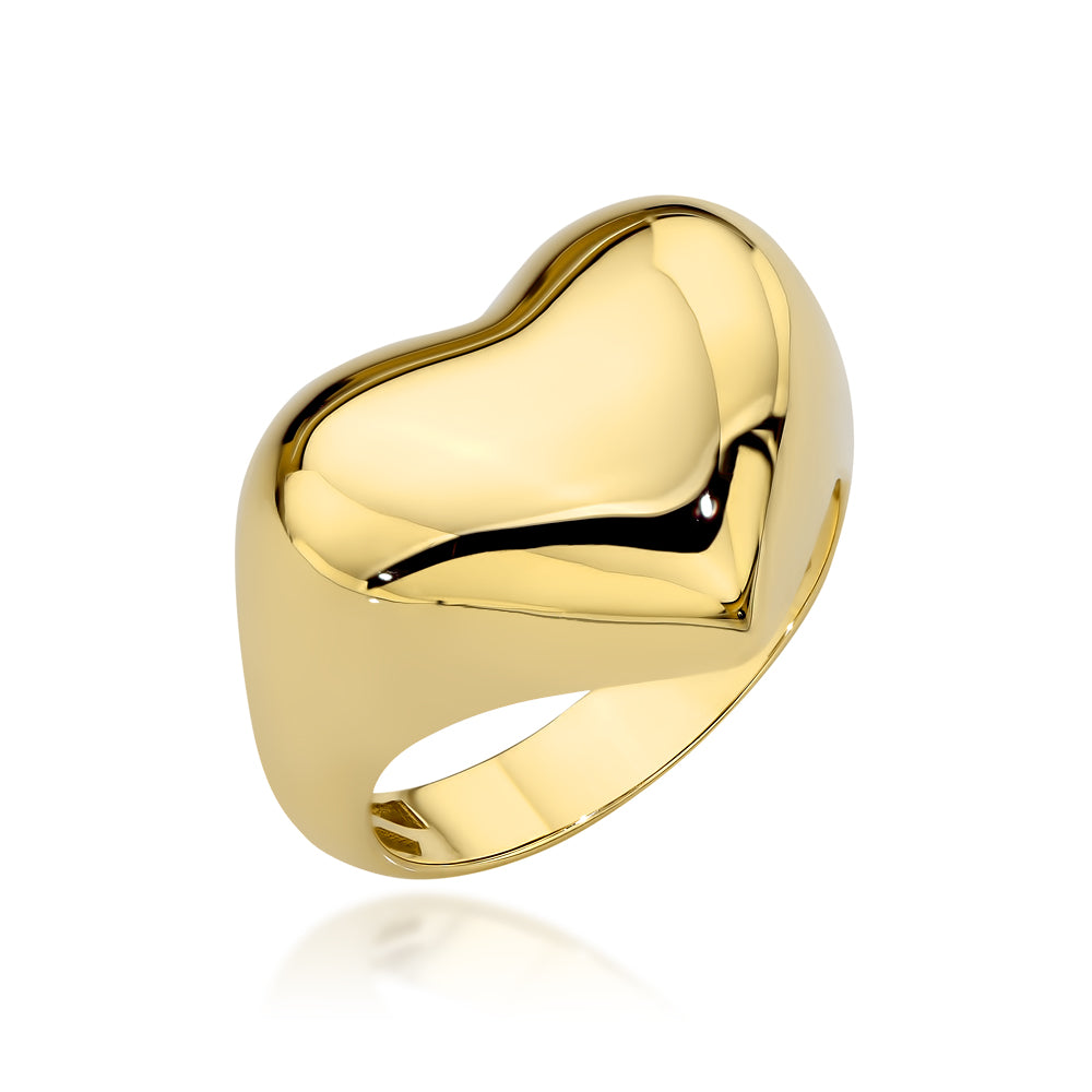 Inel Aur 14K Inimă Simplă Colecția "BONO ROSSO"