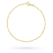 Brățară de Picior Aur 14K Singapore cu Plăcuță - Eleganță Pură