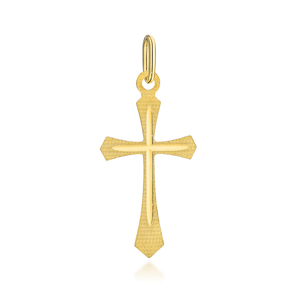 Cruciuliță Aur 14K Zdobită cu Gravură Fină
