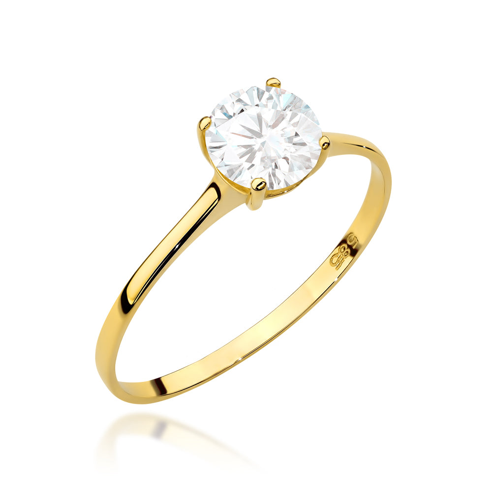Inel Aur 14K Clasic cu Zirconiu Central