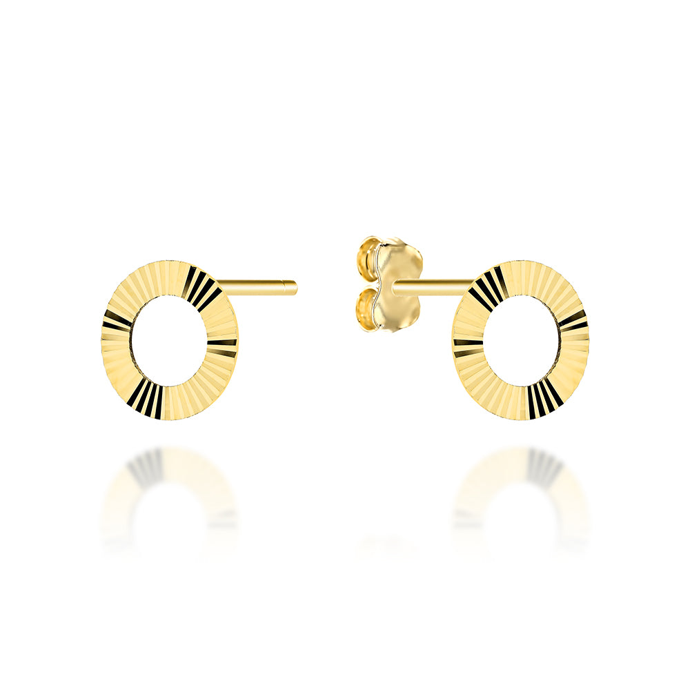 Cercei Aur 14K Ring - Eleganță Rotundă și Strălucitoare