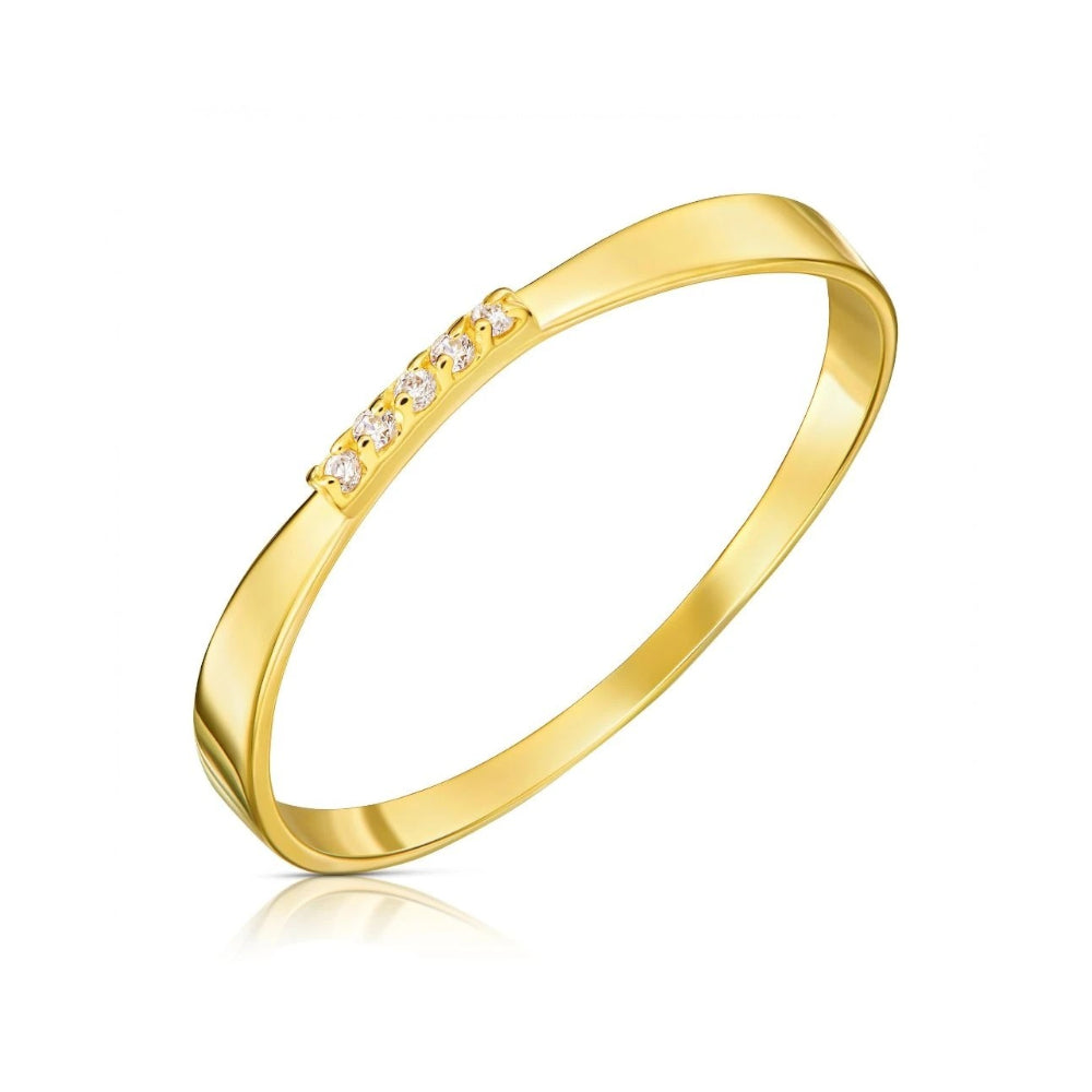 Inel Aur 8K cu Zirconii - Eleganță Aurie, Design Rafinat