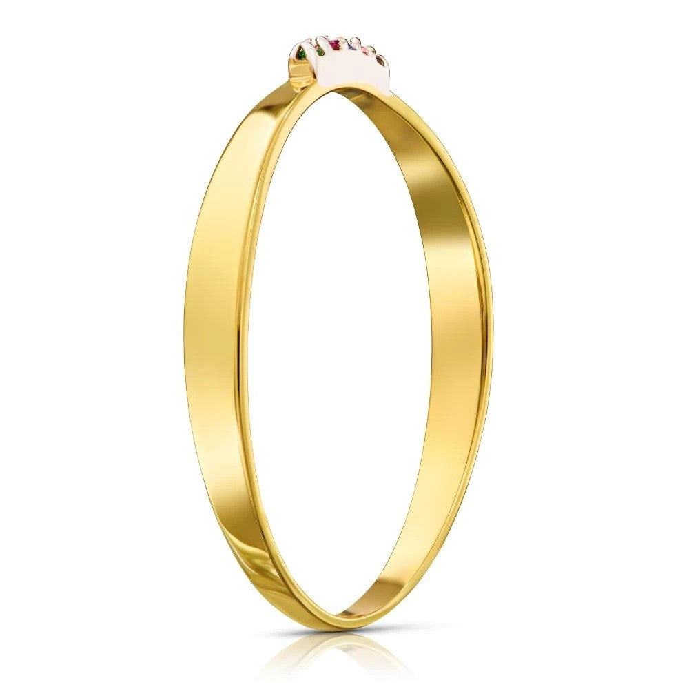 Inel Aur 8K cu Zirconii Colorate - Design Elegant