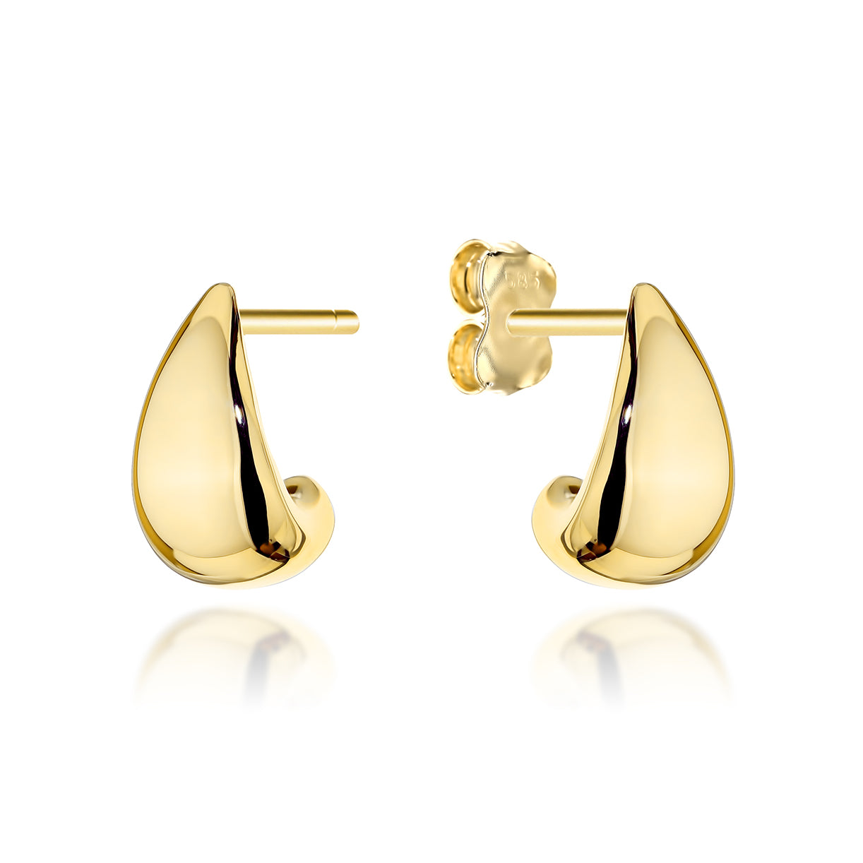 Cercei Aur 14K Triunghiuri Netede pe Tijă