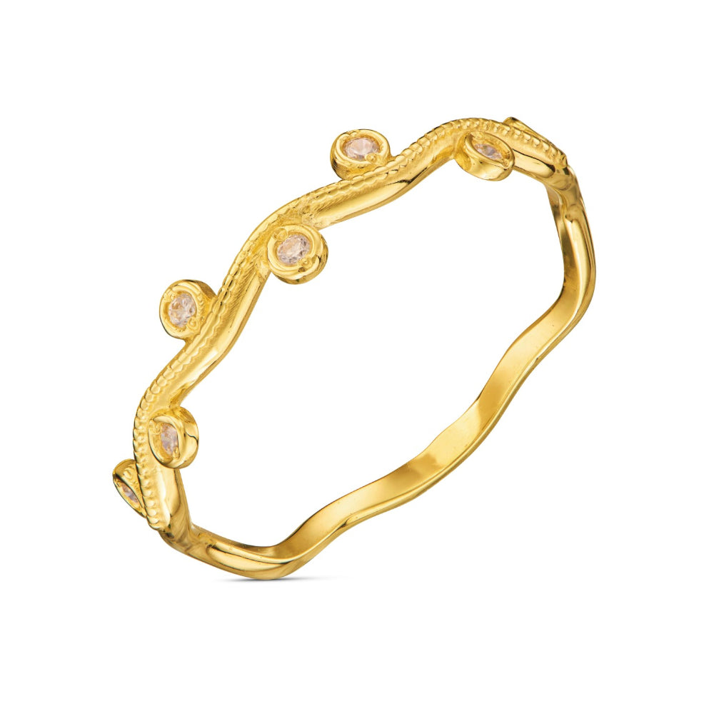 Inel Subțire Aur 8K cu Zirconiu Alb – Eleganță Delicată