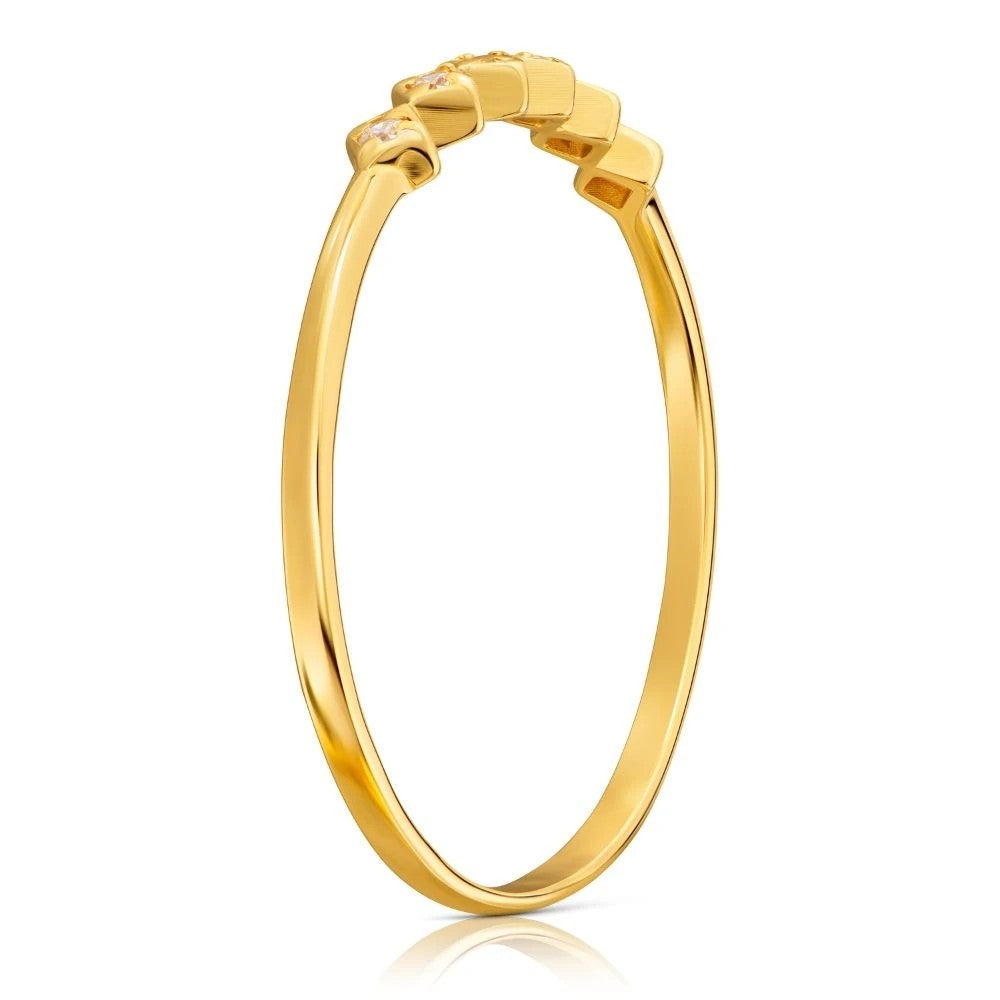 Inel Subțire Aur 8K cu Zirconiu - Eleganță Delicată