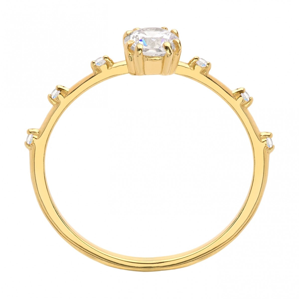 Inel Delicat Aur 8K cu Pietre Albe - Eleganță Subtilă