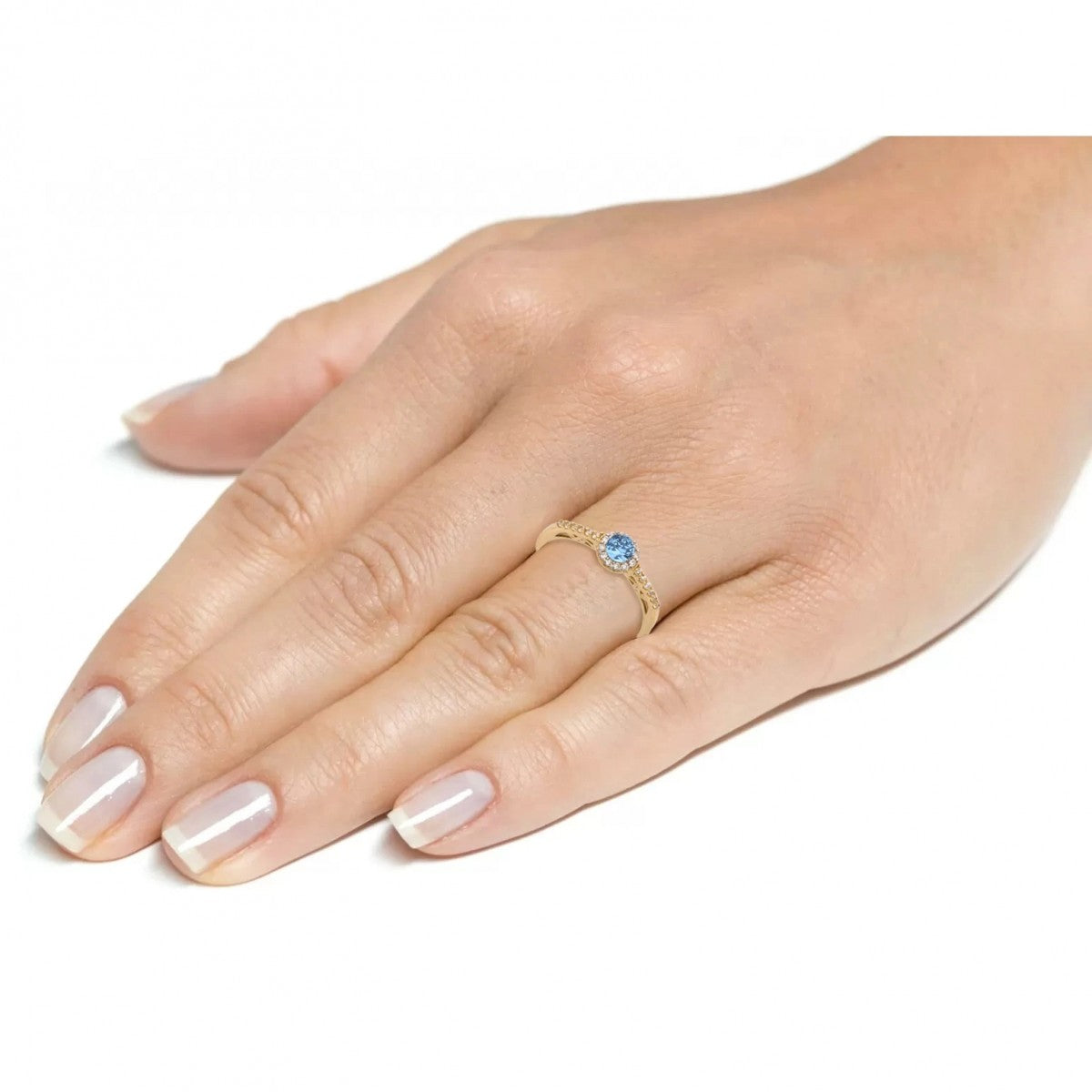 Inel Aur 8K cu Circoniu - Design Două Inimi