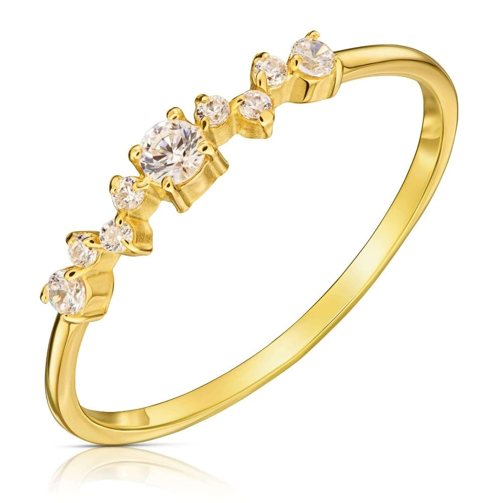 Inel Delicat Aur 8K cu Zirconii - Eleganță Subtilă