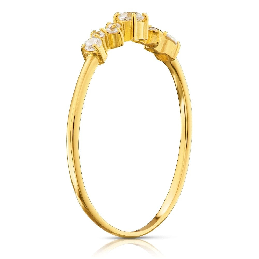 Inel Delicat Aur 8K cu Zirconii - Eleganță Subtilă