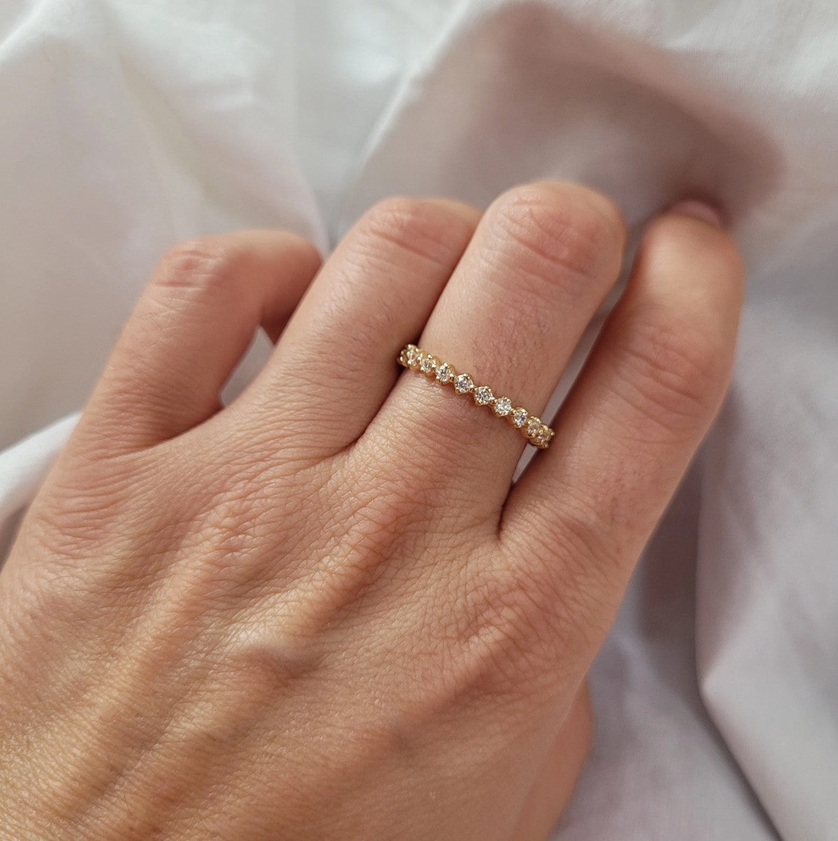 Inel Aur 8K cu Zirconii Strălucitoare