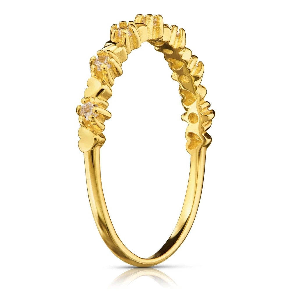 Inel Aur 8K Inimă cu Zirconiu - Eleganță Simplă