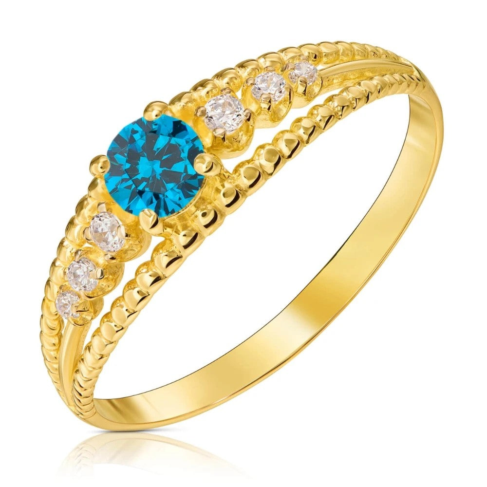 Inel Aur 8K cu Zirconiu și Design Unic