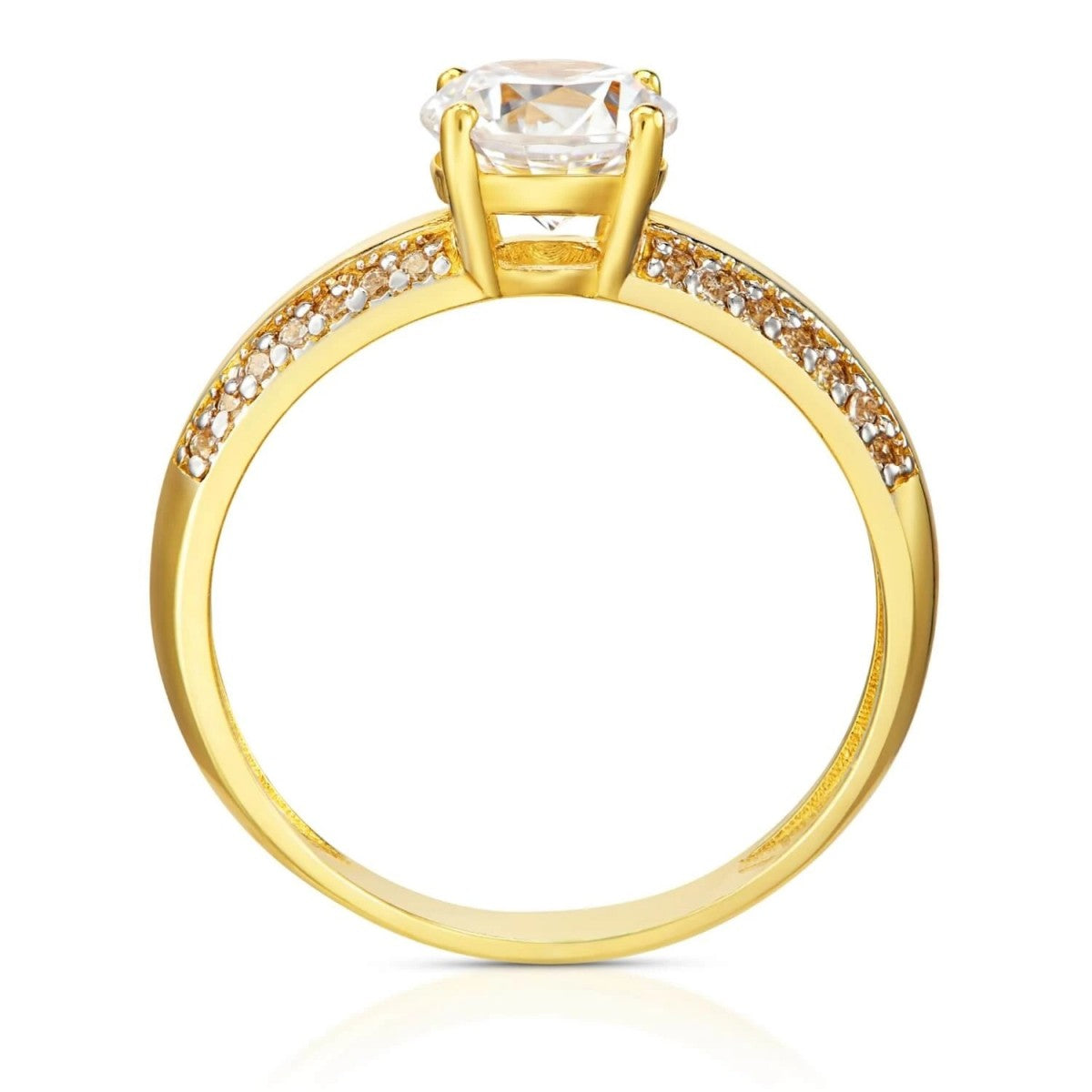 Inel de Logodnă Aur 8K cu Zirconiu Strălucitor