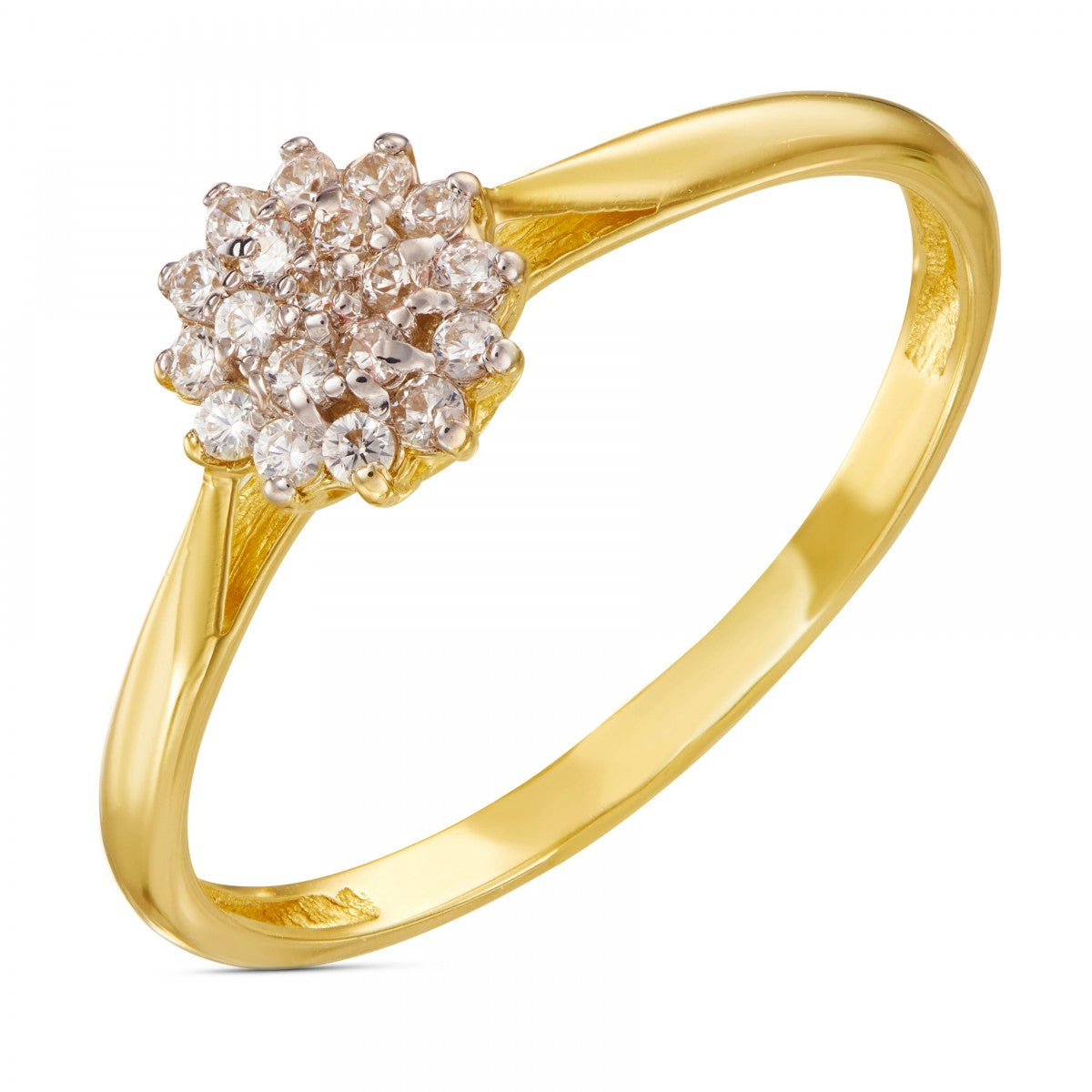Inel de Logodnă Floare Aur 8K Zirconiu - Eleganță Florală