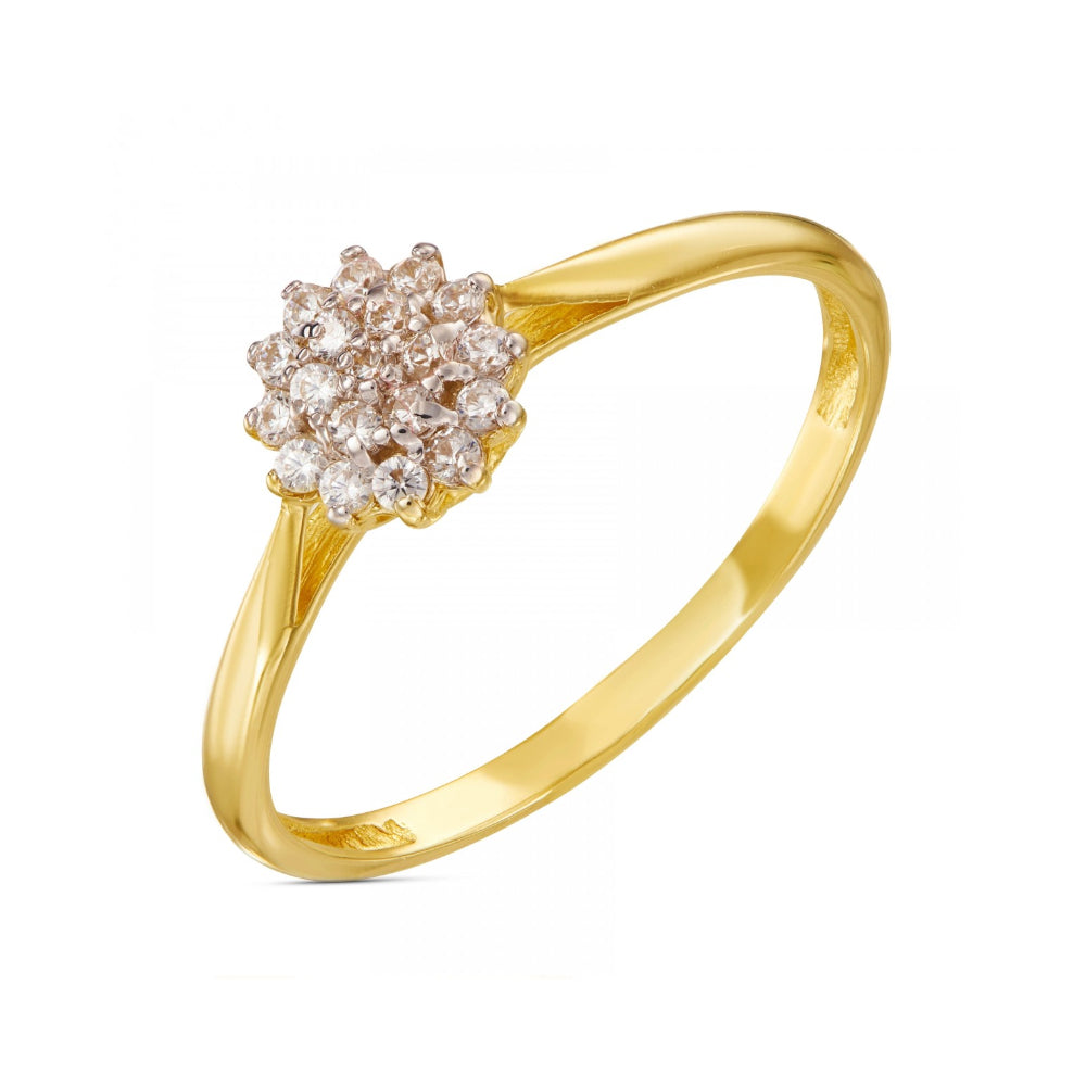 Inel de Logodnă Floare Aur 8K Zirconiu - Eleganță Florală