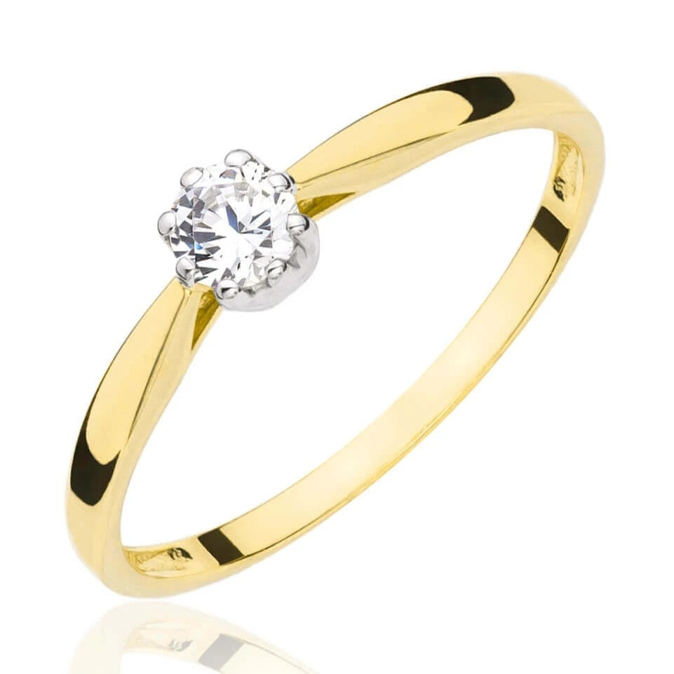 Inel de Logodnă Aur 8K cu Zirconiu - Eleganță Eternă
