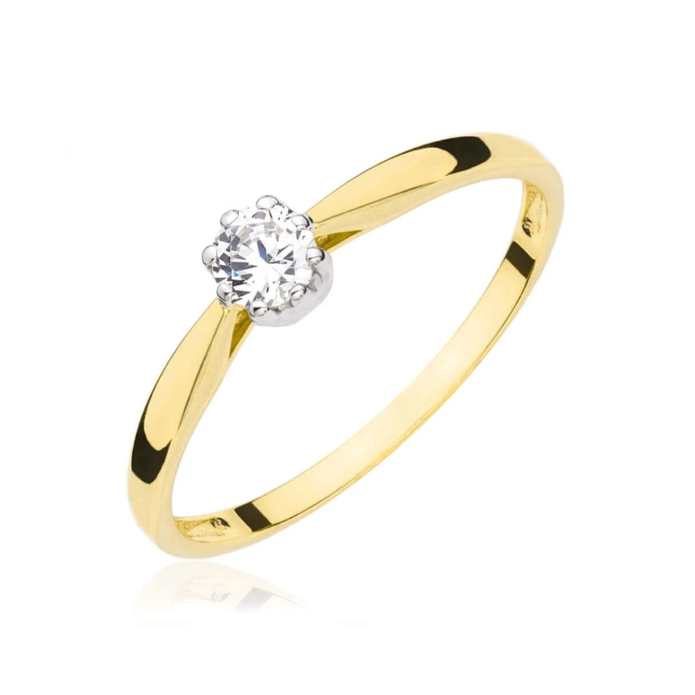 Inel de Logodnă Aur 8K cu Zirconiu - Eleganță Eternă