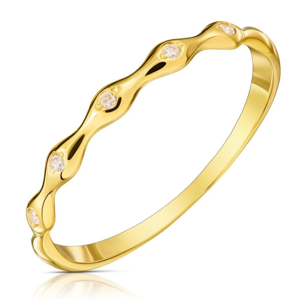 Inel Aur 8K Cu Zirconiu și Design Delicat