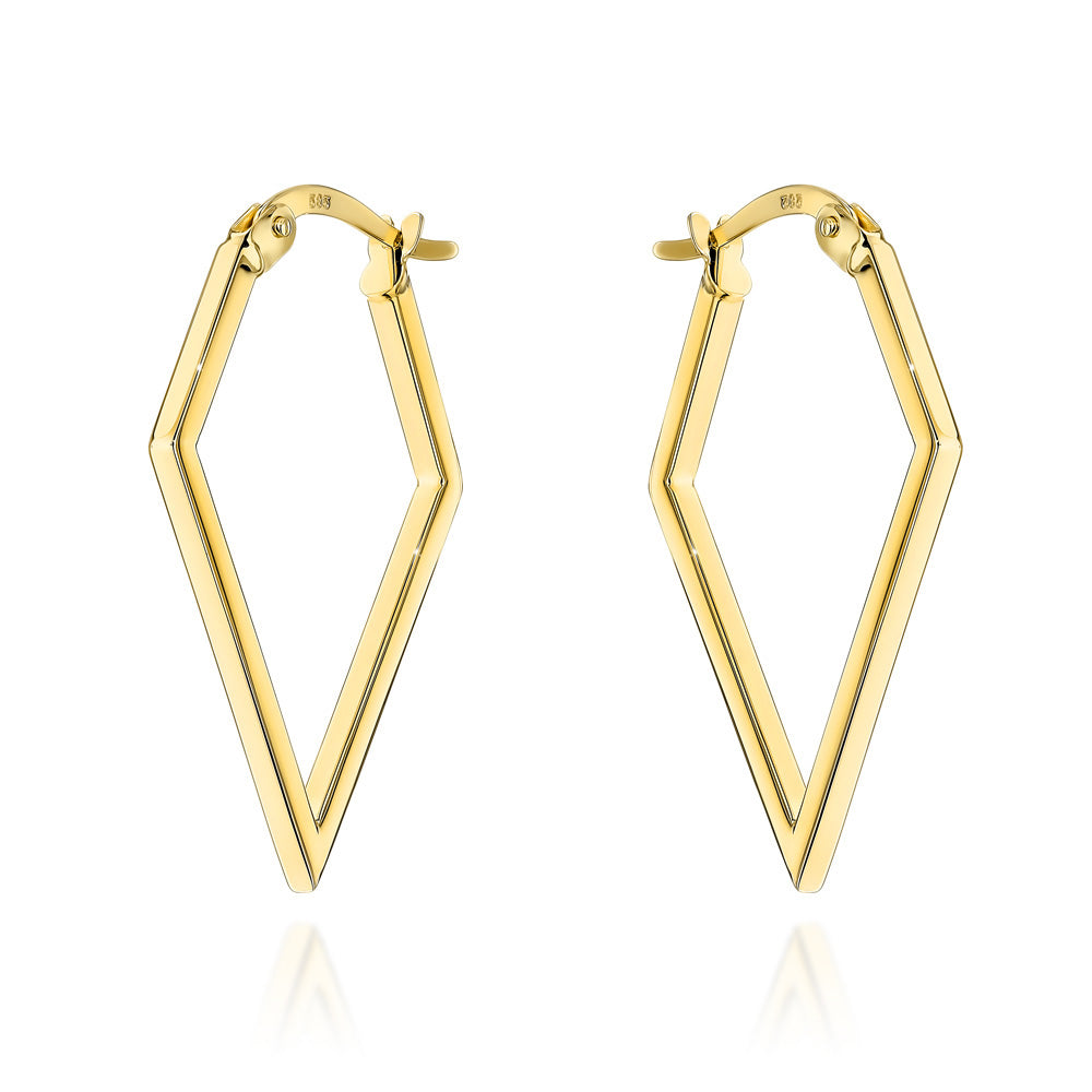 Cercei Aur 14K Romb Neted - Eleganță Clasic